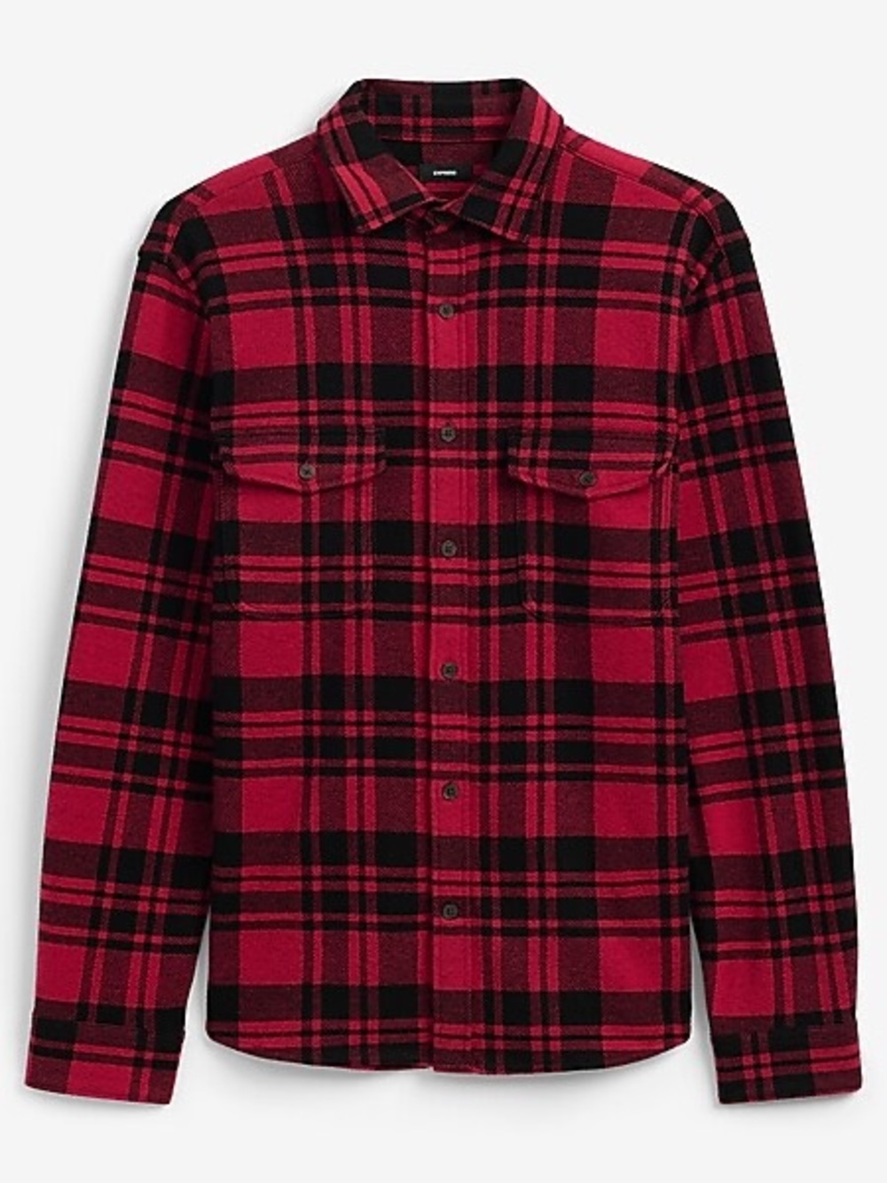 Express Red and Black Plaid Shirt